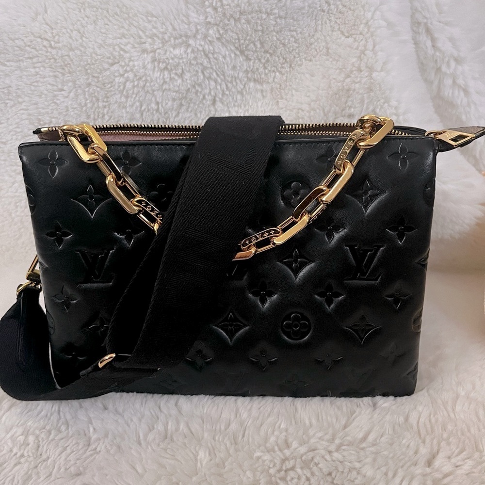 Louis Vuitton Coussin Bag Monogram Embossed Lambskin PM Black